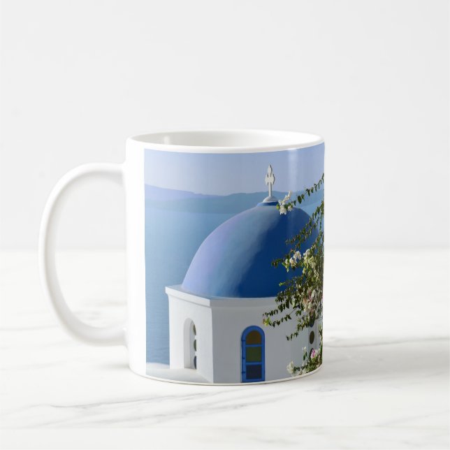 Taza De Café Iglesia de Santorini Vista Mug (Izquierda)