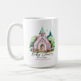 Taza De Café Iglesia rosa acuarela floral ducha de bebé