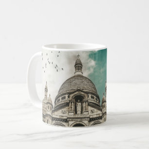 Taza De Café Iglesia y rebaño de aves, fotografía