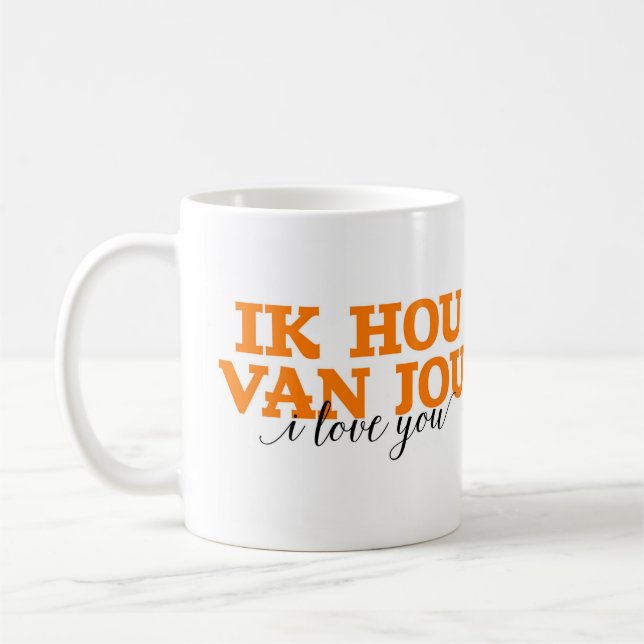 Taza De Café Ik Hou Van Jou/te amo vocabulario holandés de la (Izquierda)