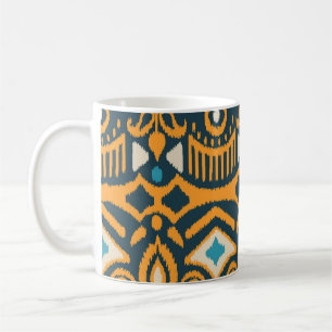 Taza De Café Ikat hecho a mano: patrón de tela étnica