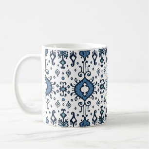 Taza De Café Ikat, ornamento tribal, étnico sin costuras.