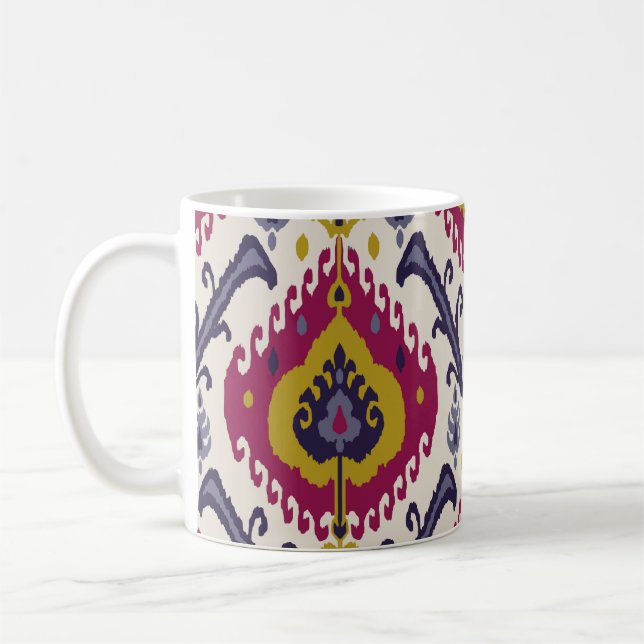 Taza De Café Ikat seamless pattern background Traditional patte (Izquierda)