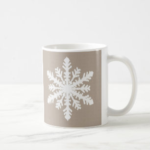 Taza De Café Ikat Snowflake - Taupe tan y blanco