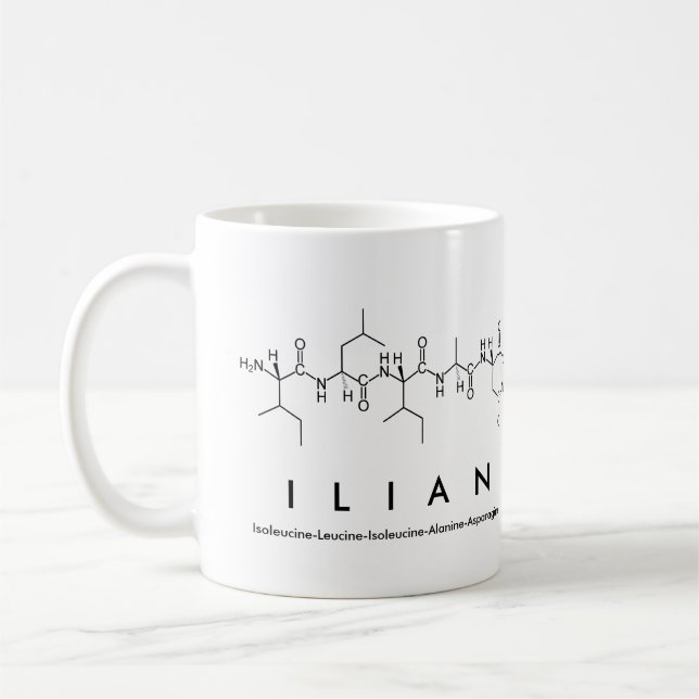 Taza De Café Ilian peptide nombre mug (Izquierda)