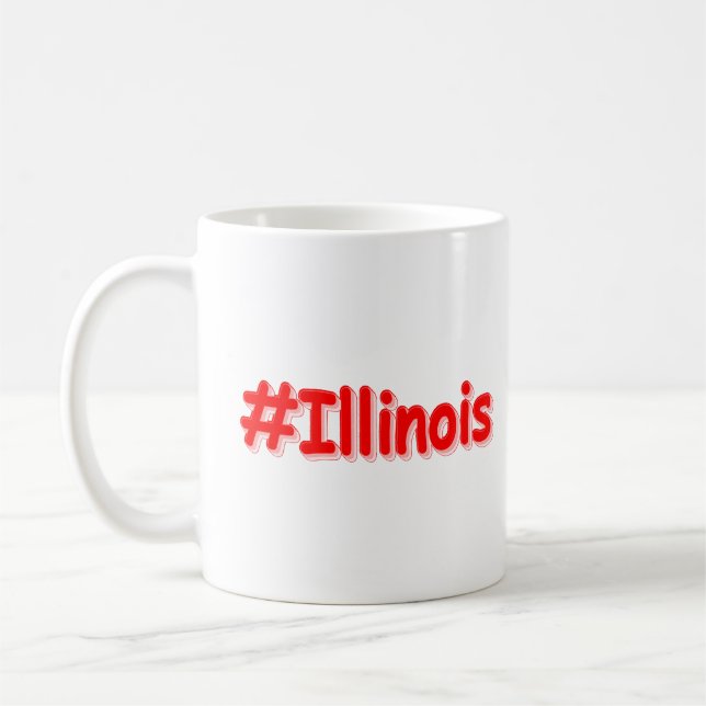 Taza De Café "#Illinois " Diseño bonito. ¡Hazte con una en Zazz (Izquierda)
