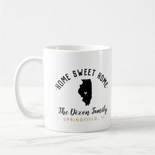 Taza De Café Illinois Hogar Dulce Familia Monograma Mug