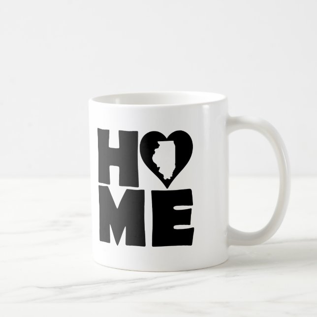 Taza De Café Illinois Home Heart State Mug o Travel Mug (Derecha)