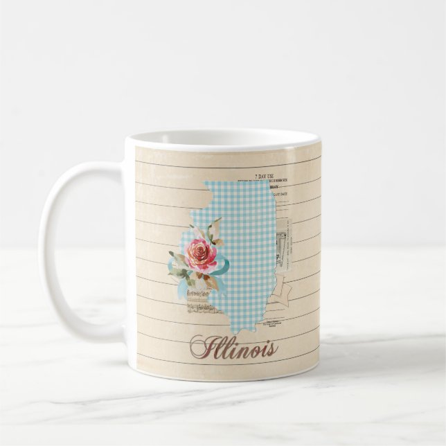 Taza De Café Illinois state Mug - Perfecto para los amantes de  (Izquierda)