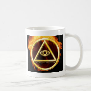 Taza De Café Illuminati en el fuego
