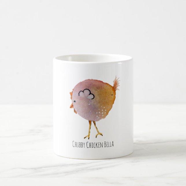 Taza De Café Illustratie chubby chicken Bella (Centro)