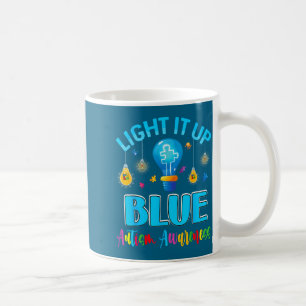 Taza De Café Ilumina de azul autista conciencia del autismo hom