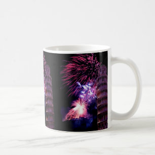 Taza De Café Iluminación de fuegos artificiales Torre de Pisa M