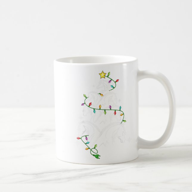 Taza De Café Iluminación del árbol navideño del caballo, Uni-ad (Derecha)