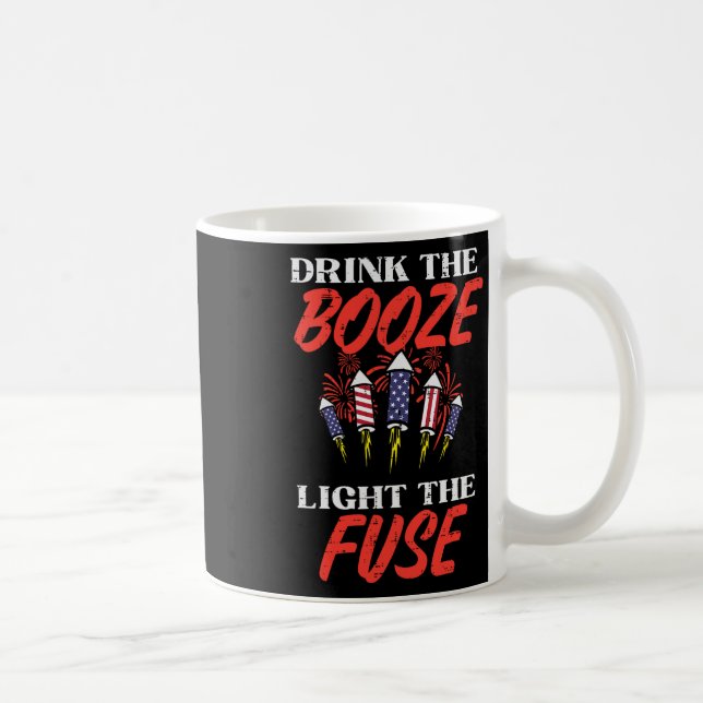 Taza De Café Iluminar Los Fuegos Artificiales Graciosos El 4 De (Derecha)