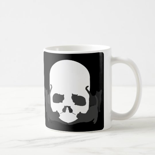 Taza De Café ILUSIÓN "gatos y ratones " del CRÁNEO