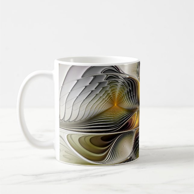 Taza De Café Ilusión óptica abstracta fractal 3D con profundida (Izquierda)