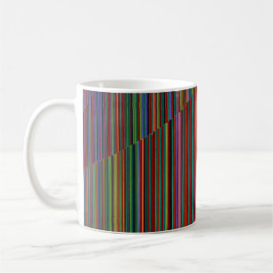 Taza De Café Ilustracion a rayas multicolor