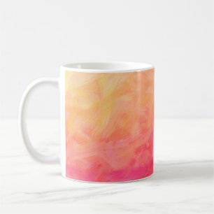 Taza De Café Ilustracion abstracto de la Bristle Brus rosa y am