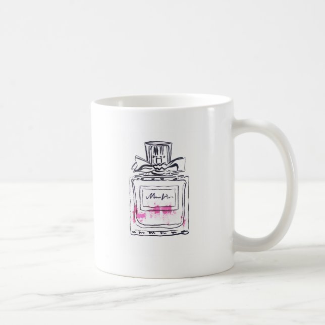 Taza De Café Ilustracion acuarela de moda de botella Perfume (Derecha)
