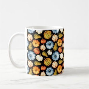 Taza De Café Ilustracion acuático con calabazas. Seamless