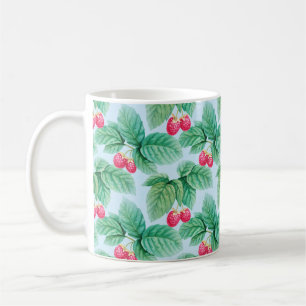 Taza De Café Ilustracion acuático de frambuesas. Sin inconveni