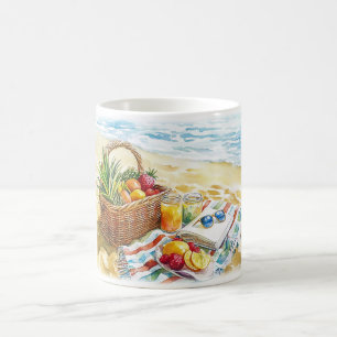 Taza De Café Ilustracion acuático picnic de Summer Beach - Vibr