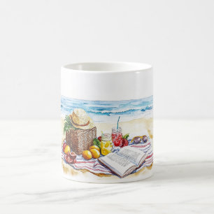 Taza De Café Ilustracion acuático picnic de Summer Beach - Vibr