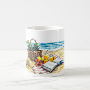 Taza De Café Ilustracion acuático picnic de Summer Beach - Vibr