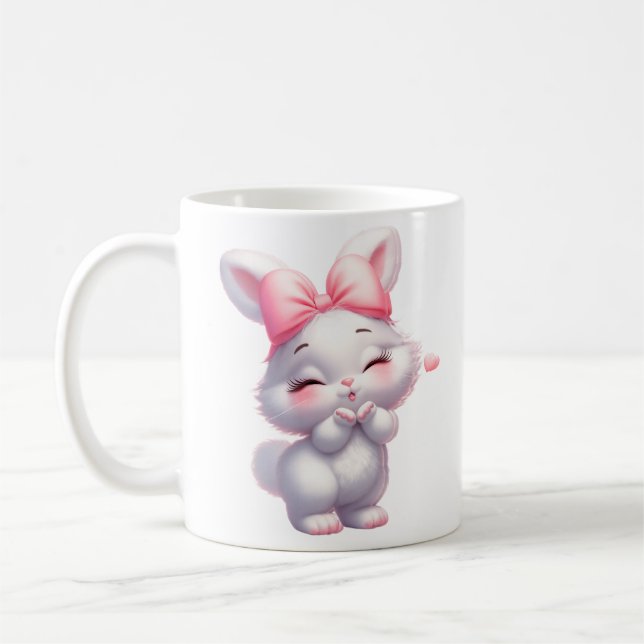 Taza De Café Ilustración Adorable de Conejito Bebé (Izquierda)