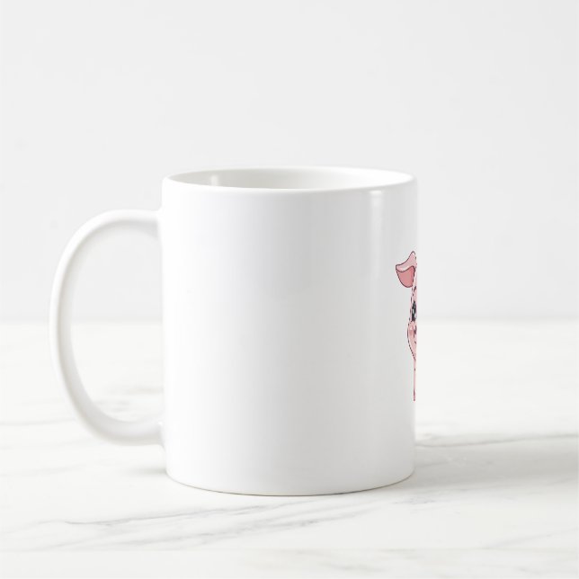 Taza De Café Ilustracion Adorable Kawaii Piglet (Izquierda)