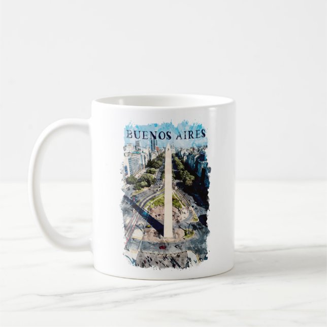 Taza De Café Ilustracion aéreo Argentina de Buenos Aires (Izquierda)