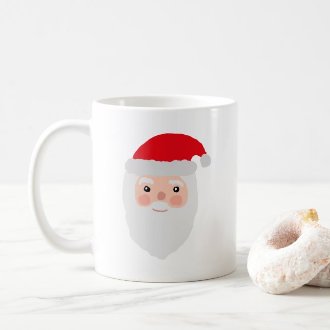 Taza De Café Ilustracion alegre de Santa Pintura (Con donut)