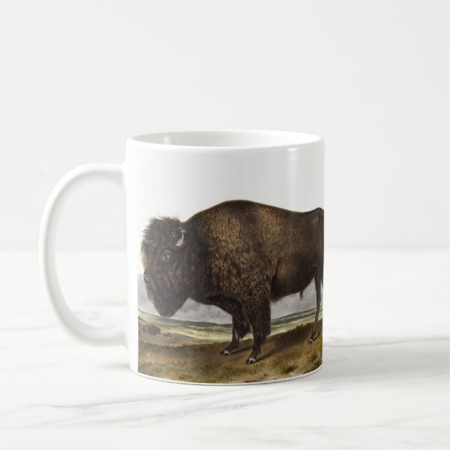 Taza De Café Ilustracion americano Bison (Bos Americanus) (Izquierda)