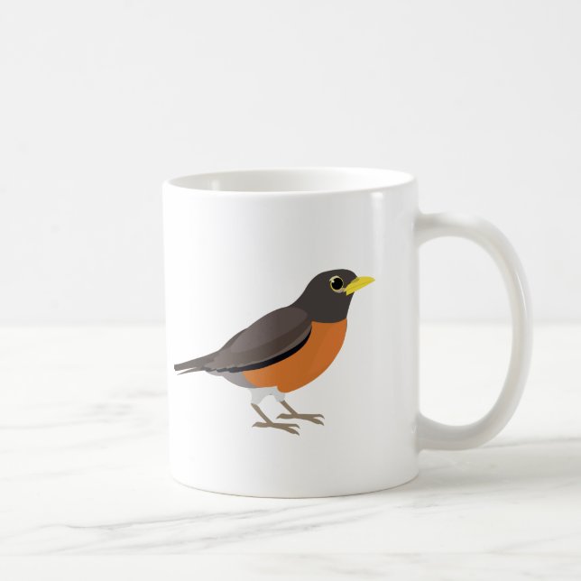 Taza De Café Ilustracion americano del petirrojo (Derecha)