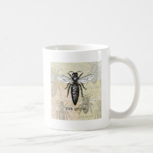 Taza De Café Ilustración antigua de insecto bug abeja reina