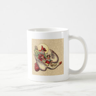 Taza De Café Ilustración Antigüa de Madre Oca Niño