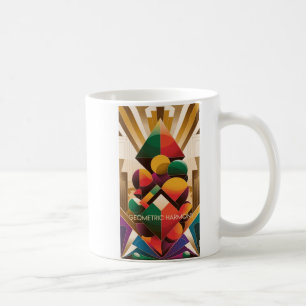 Taza De Café Ilustración Art Déco Futurista Vibrante