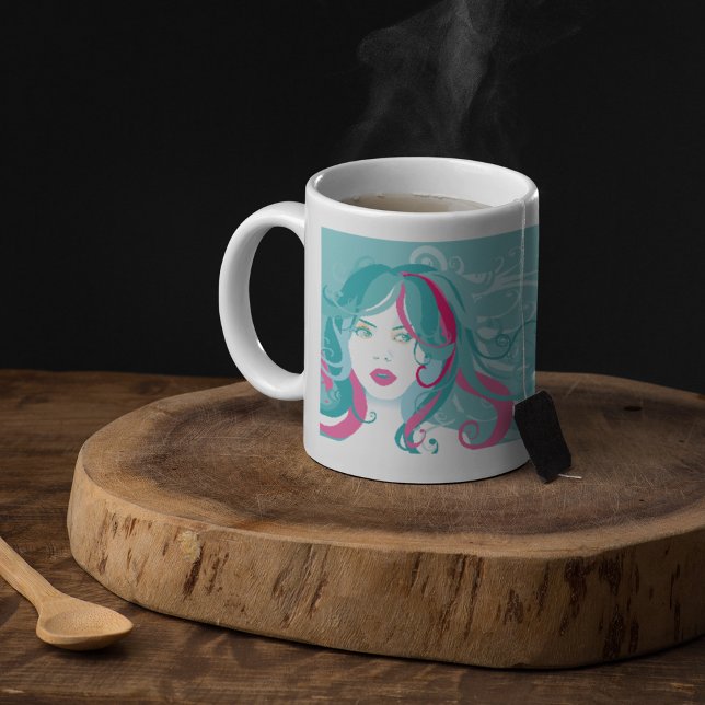 Taza De Café Ilustracion artístico femenino (Subido por el creador)