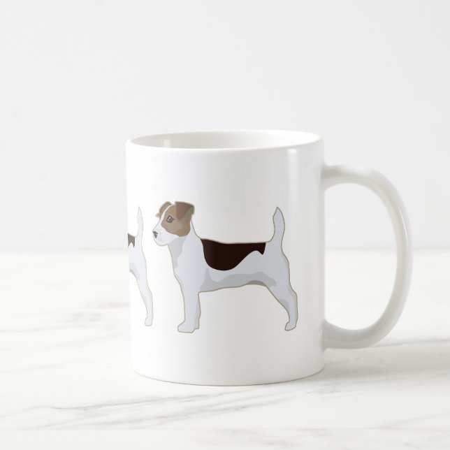 Taza De Café Ilustracion básico de la raza Jack Russell Terrier (Derecha)