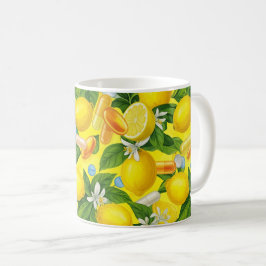 Taza De Café Ilustración botánica de cítricos y medicina