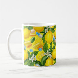 Taza De Café Ilustración botánica de cítricos y medicina