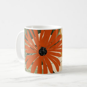 Taza De Café Ilustración botánica de flor roja tropical boho – 