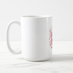 Taza De Café Ilustración Botánica de Mamá Oso Floral Rosa