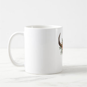 Taza De Café Ilustración Botánica Occidental Boho Cráneo de Tor
