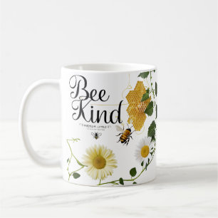 Taza De Café Ilustración Botánica Vintage Clásica de Abejas Ama