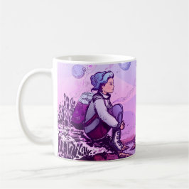 Taza De Café Ilustracion chica encantador