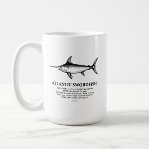 Taza De Café Ilustración científica del pez espada del Atlántic