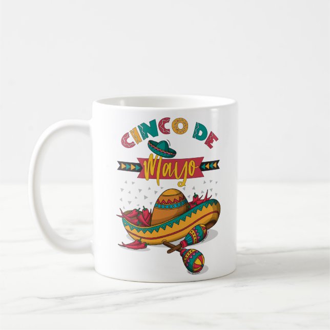 Taza De Café Ilustracion Cinco De Mayo, 1/2 (Izquierda)