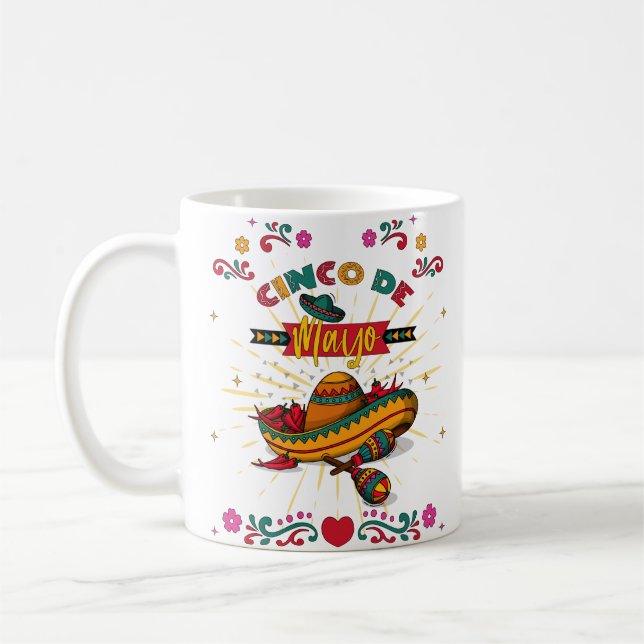 Taza De Café Ilustracion Cinco De Mayo, 2/2 (Izquierda)